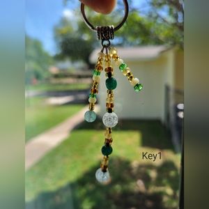 1-Handmade Gemstone Beads Keychain